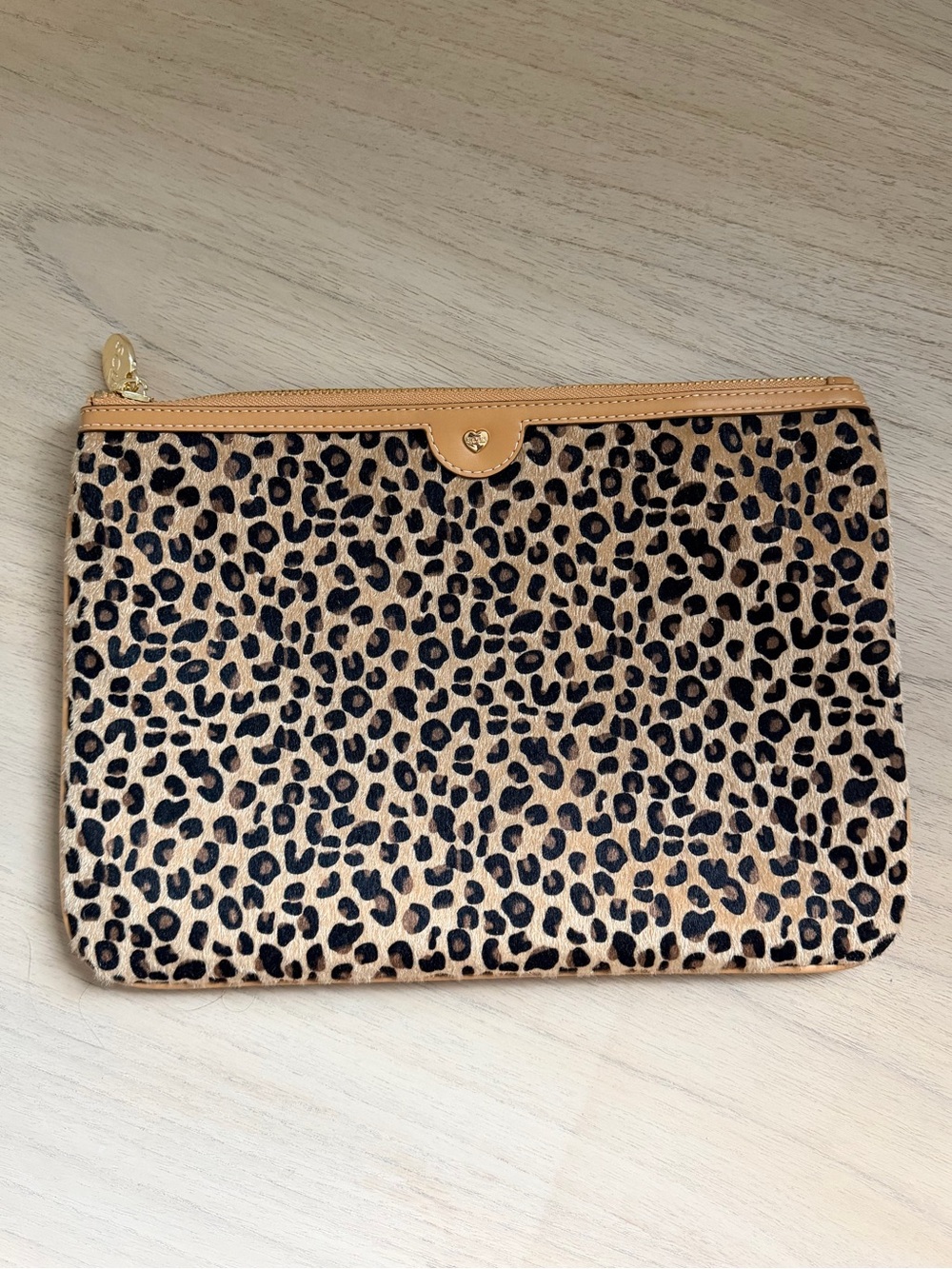 Stoney Clover Lane Leopard Print Flat Pouch